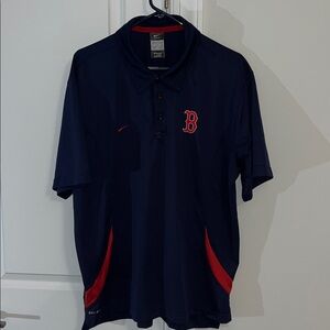 Boston Red Sox Team Model Authentic MLB Logo Polyester Golf Polo Shirt XL Nike